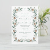Invitation Simple Elegant Winter Greenery Mariage chrétien (Debout devant)