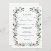 Invitation Simple Elegant Winter Greenery Mariage chrétien (Devant / Derrière)