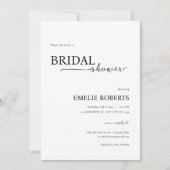 Invitation simple élégante à la douche nuptiale (Devant)