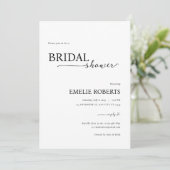 Invitation simple élégante à la douche nuptiale (Debout devant)