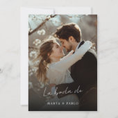 Invitation Simple Elegante Boda Espagnol Mariage Photo Overla (Devant)
