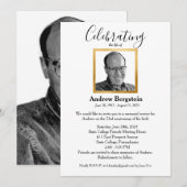 Invitation Simple Élégante Célébration Commémorative De La Vi (Devant / Derrière)