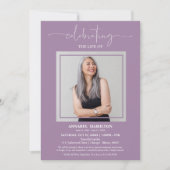 Invitation Simple élégante célébration de la vie Funéraire Ph (Devant)