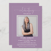 Invitation Simple élégante célébration de la vie Funéraire Ph (Devant / Derrière)