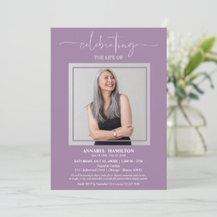 Invitation Simple élégante célébration de la vie Funéraire Ph