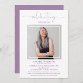 Invitation Simple élégante célébration de la vie Funéraire Ph (Devant / Derrière)