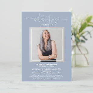 Invitation Simple élégante célébration de la vie Funéraire Ph