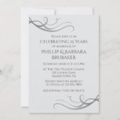 Invitation Simple élégante fête du 25e anniversaire du Mariag (Devant)