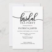 Invitation Simple élégante Moderne Calligraphie Fête de Thé d (Devant)