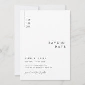 Invitation Simple Élégante Photo De Mariage Enregistrer La Da (Dos)