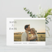 Invitation Simple élégante photo personnalisée mariage Enregi (Debout devant)