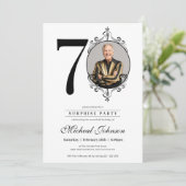 Invitation Simple élégante photo Surprise 70e fête d'annivers (Debout devant)