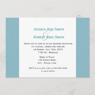 Invitation Simple, élégante réception de mariage bleu royal