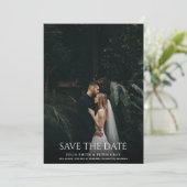 Invitation Simple élégante Typographie blanche Mariage photo  (Debout devant)