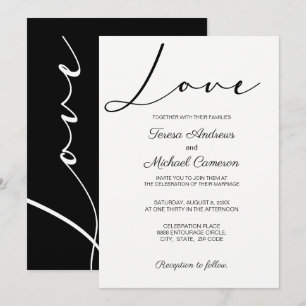 Invitation Simple élégante typographie Love Mariage
