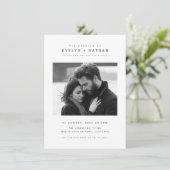 Invitation Simple Élégante Typographie QR Code Photo Mariage (Debout devant)