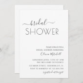 Invitation Simple Elgant Classic & Minimal Fête des mariées (Devant / Derrière)