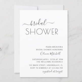 Invitation Simple Elgant Classic & Minimal Fête des mariées