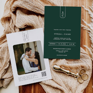 Invitation Simple Emerald Green Moderne Arc géométrique Code