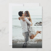 Invitation Simple Emerald Green Script Photo QR Code Mariage (Devant)