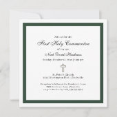 Invitation Simple Emerald Green White First Holy Communion (Devant)