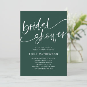 Invitation Simple Émeraude Vert & Blanc Lavage de Bébé de Mar