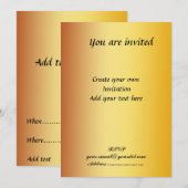Invitation simple en or (Devant / Derrière)