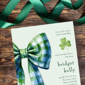 Invitation Simple En vichy Bow Elegant Fête des mariées irlan