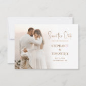 Invitation Simple Enregistrer La Date Photo Mariage Moderne (Devant)