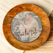 Invitation Simple Enregistrer la date Photo Round QR Code Mar