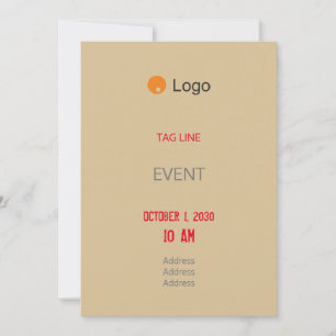 Invitation Simple entreprise beige