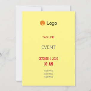 Invitation Simple entreprise jaune
