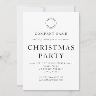 Invitation Simple Entreprise Texte Noir Blanc Noël