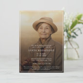 Invitation Simple espagnol Funeral Celebracion Memorial Photo (Debout devant)