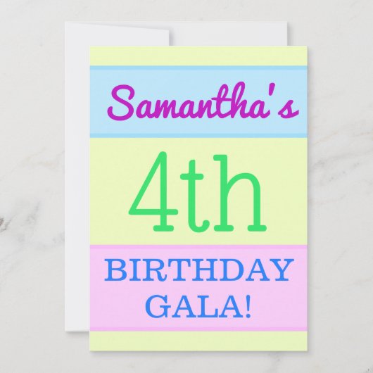 Invitation Simple et amusant "4e GALA anniversaire !" Invitat (Devant)