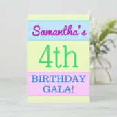 Invitation Simple et amusant "4e GALA anniversaire !" Invitat (Debout devant)