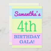 Invitation Simple et amusant "4e GALA anniversaire !" Invitat (Devant / Derrière)