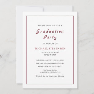 Invitation simple et blanche pour fête de fin d'ét