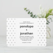 Invitation Simple et Chic Points Noirs et Blancs (Debout devant)