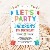 Invitation simple et colorée pour fête d'anniversa
