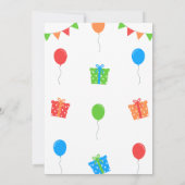 Invitation simple et colorée pour fête d'anniversa (Dos)