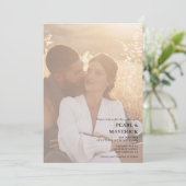 Invitation Simple et élégant 2 photos chic noir blanc mariage (Debout devant)