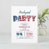 Invitation Simple et élégant 4 Juillet Jardin Party (Debout devant)