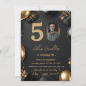 Invitation Simple et élégant 50e anniversaire fête 1 (Devant)