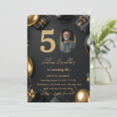 Invitation Simple et élégant 50e anniversaire fête 1 (Debout devant)