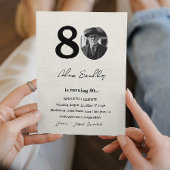 Invitation Simple et élégant 80e anniversaire fête Canva