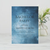 Invitation Simple et élégant Bachelor Party bleu foncé (Debout devant)