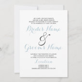 Invitation Simple et élégant blanc pastel bleu Mariage modern (Devant)