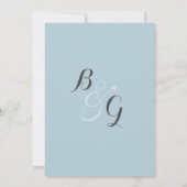 Invitation Simple et élégant blanc pastel bleu Mariage modern (Dos)
