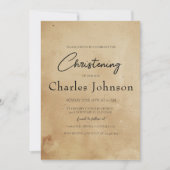 Invitation Simple et élégant Christening Rustique Son (Devant)